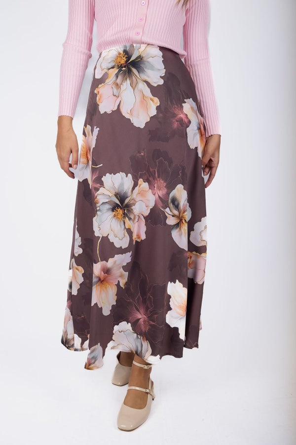 Lisa Skirt (Plum Flower) - Skirt - Yakira Bella
