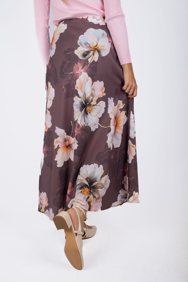 Lisa Skirt (Plum Flower) - Skirt - Yakira Bella