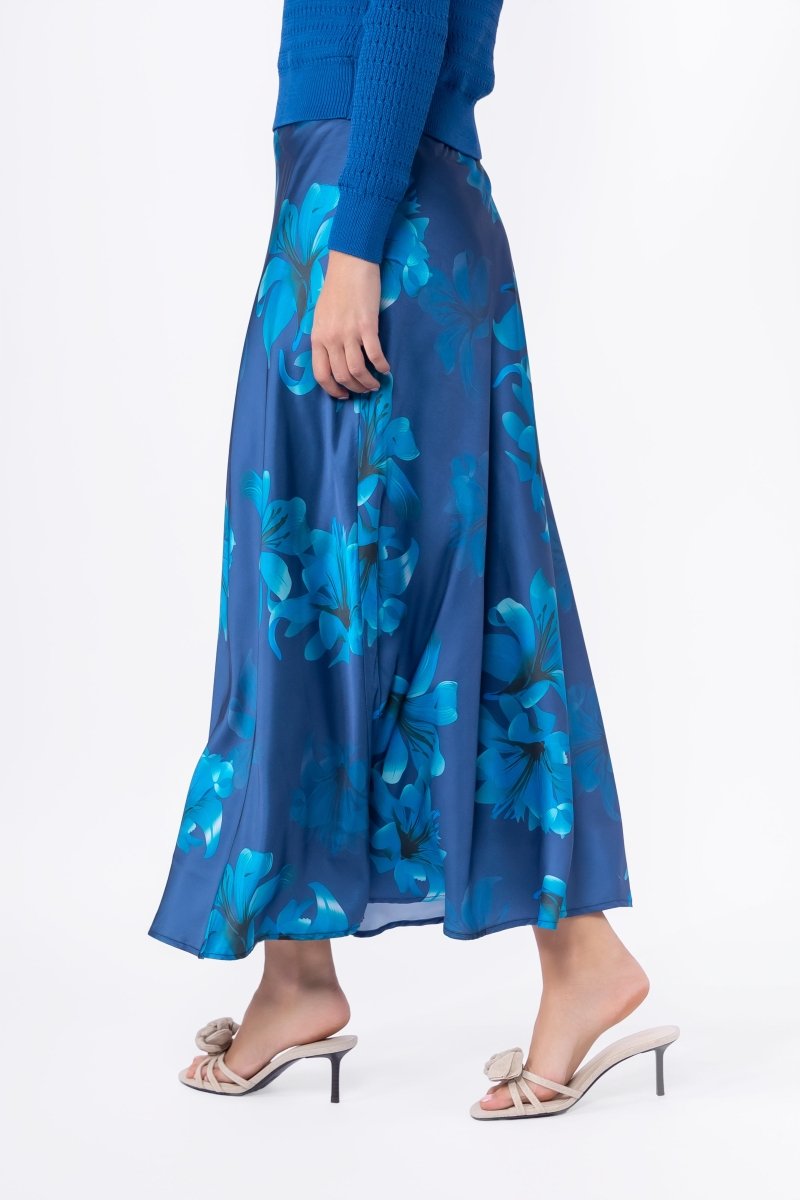 Lisa Skirt (Teal Flower) - Skirt - Yakira Bella