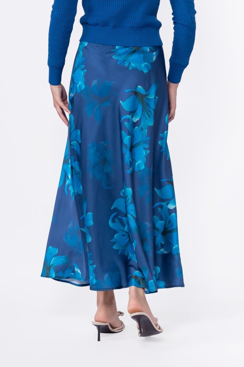 Lisa Skirt (Teal Flower) - Skirt - Yakira Bella