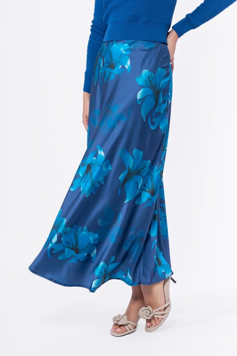 Lisa Skirt (Teal Flower) - Skirt - Yakira Bella