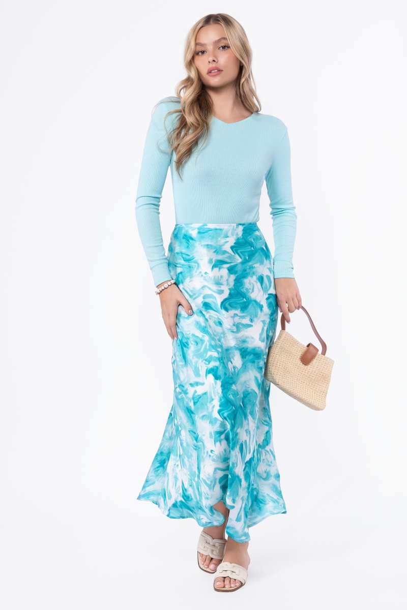 Lisa Skirt (Teal Green Pattern) - Skirt - Yakira Bella