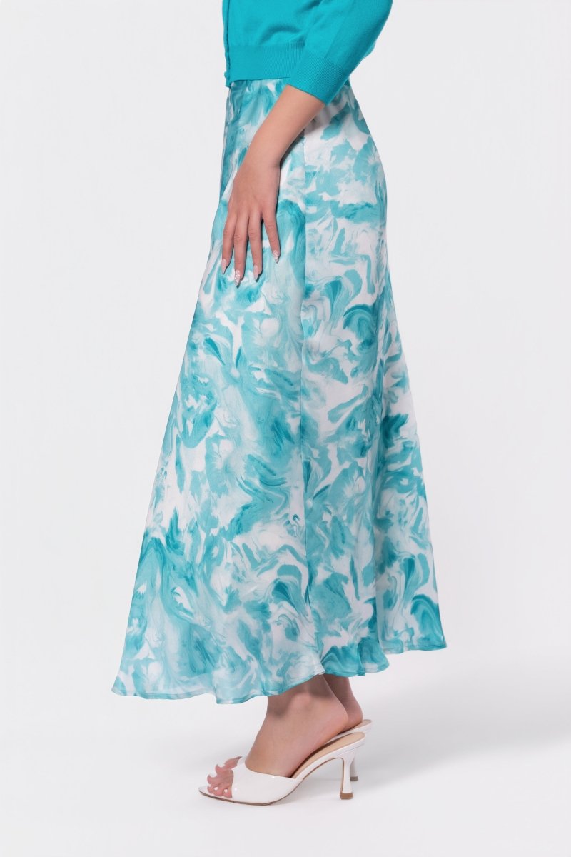 Lisa Skirt (Teal Green Pattern) - Skirt - Yakira Bella