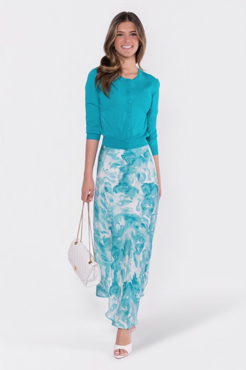 Lisa Skirt (Teal Green Pattern) - Skirt - Yakira Bella