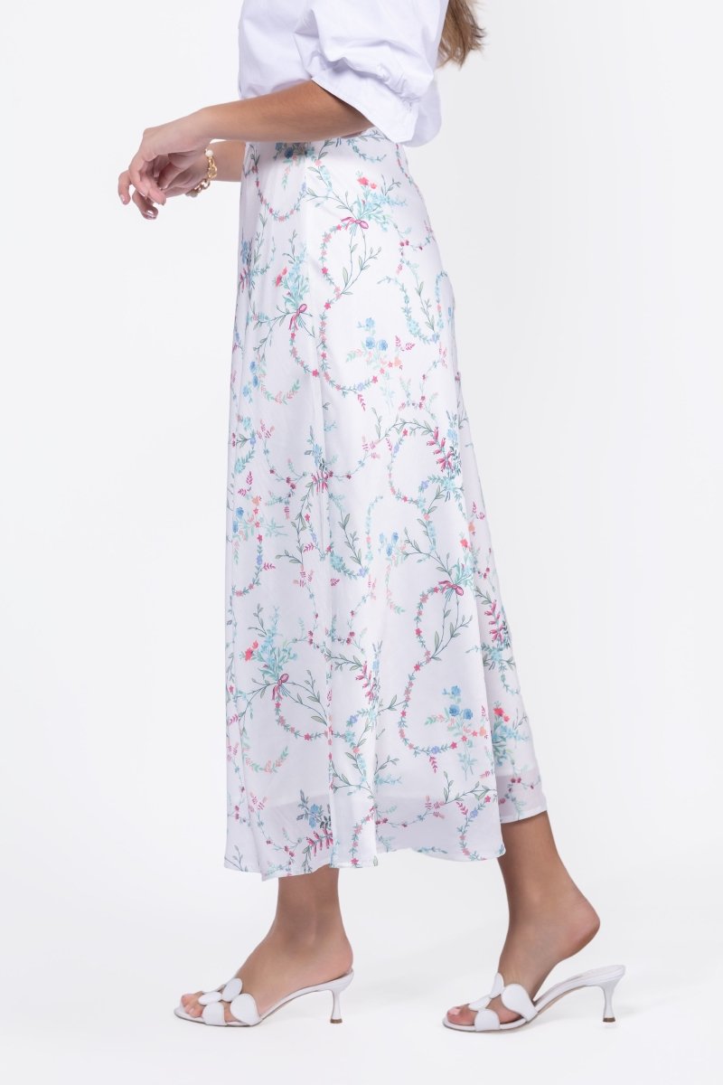Lisa Skirt (White Flower) - Skirt - Yakira Bella