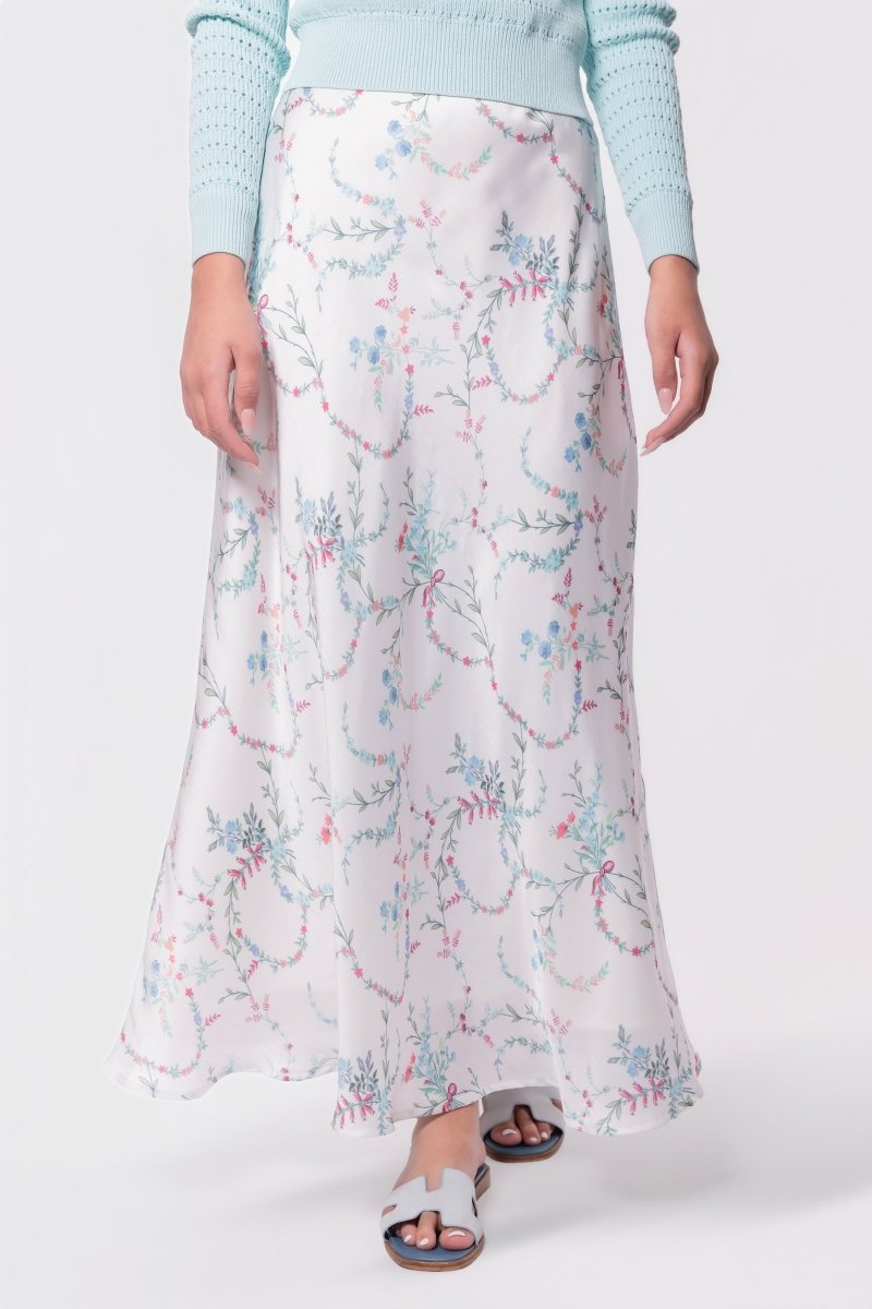 Lisa Skirt (White Flower) - Skirt - Yakira Bella