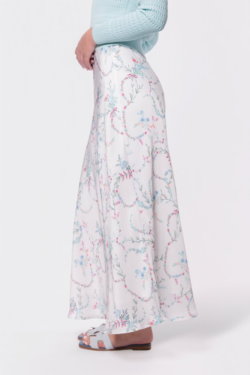 Lisa Skirt (White Flower) - Skirt - Yakira Bella