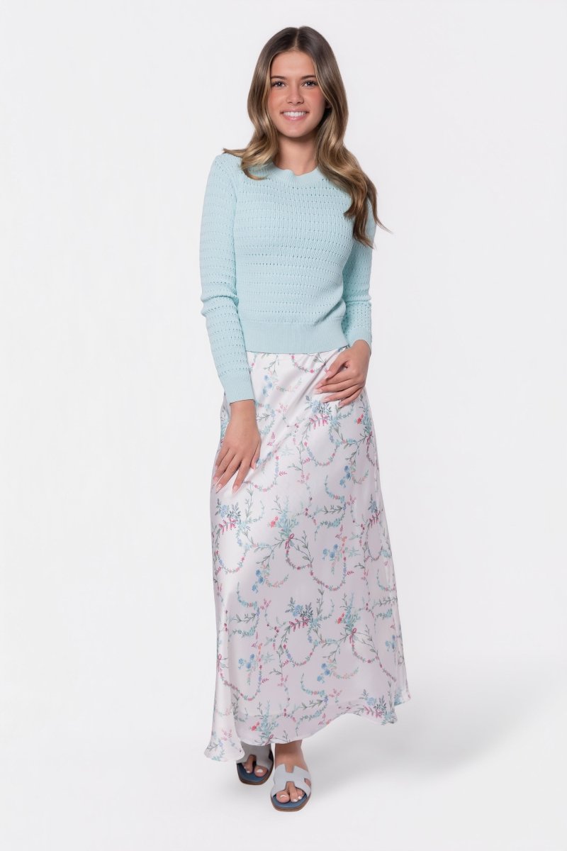 Lisa Skirt (White Flower) - Skirt - Yakira Bella