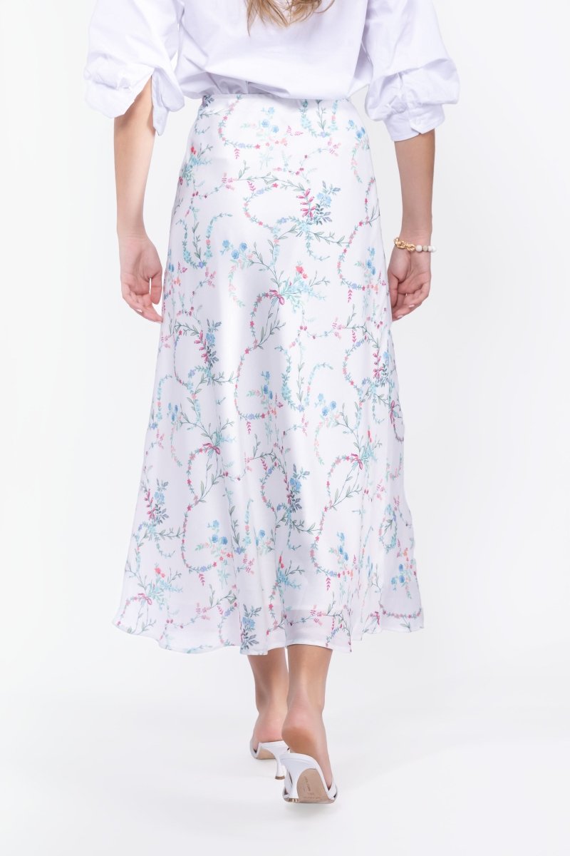 Lisa Skirt (White Flower) - Skirt - Yakira Bella