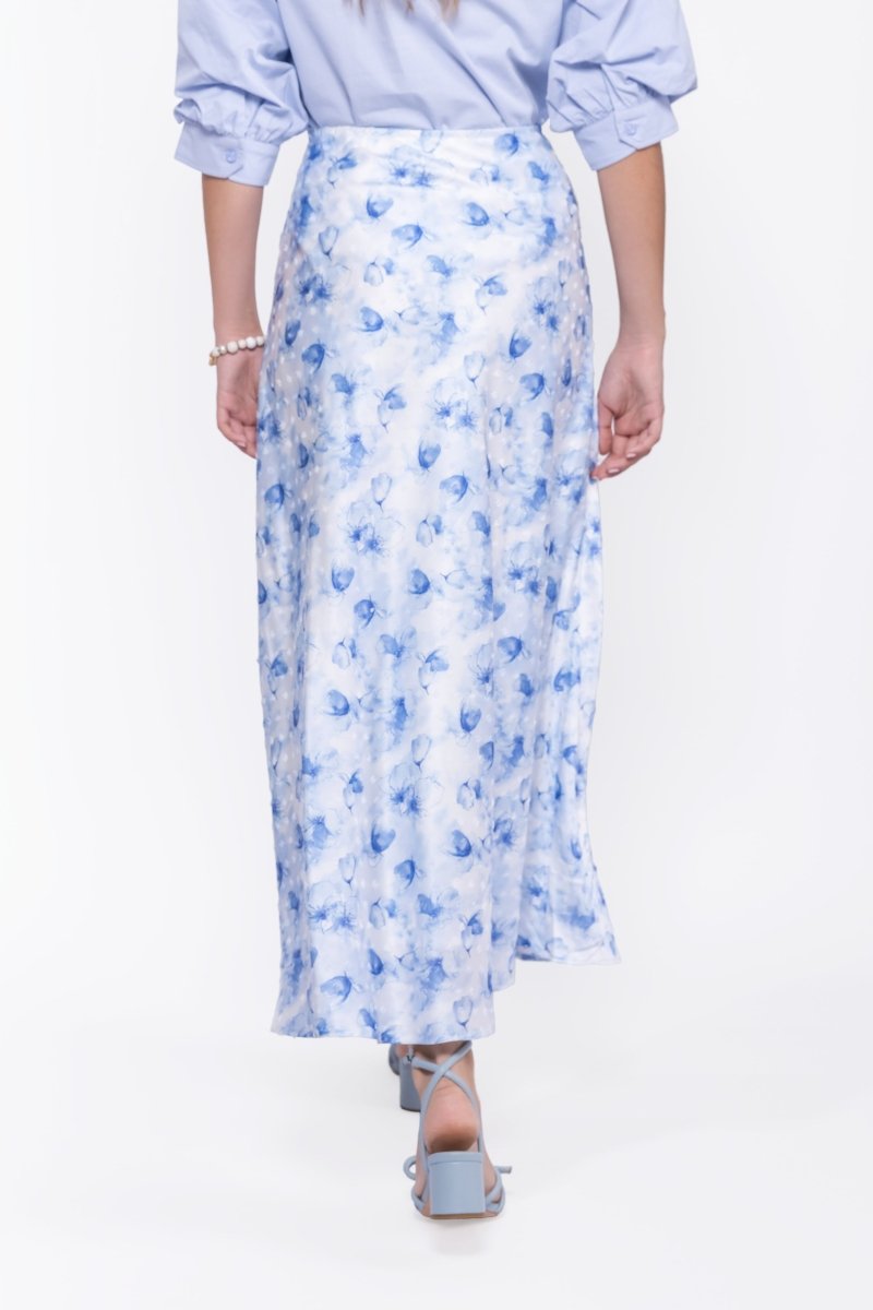 Lisa Skirt (White/Blue) - Skirt - Yakira Bella