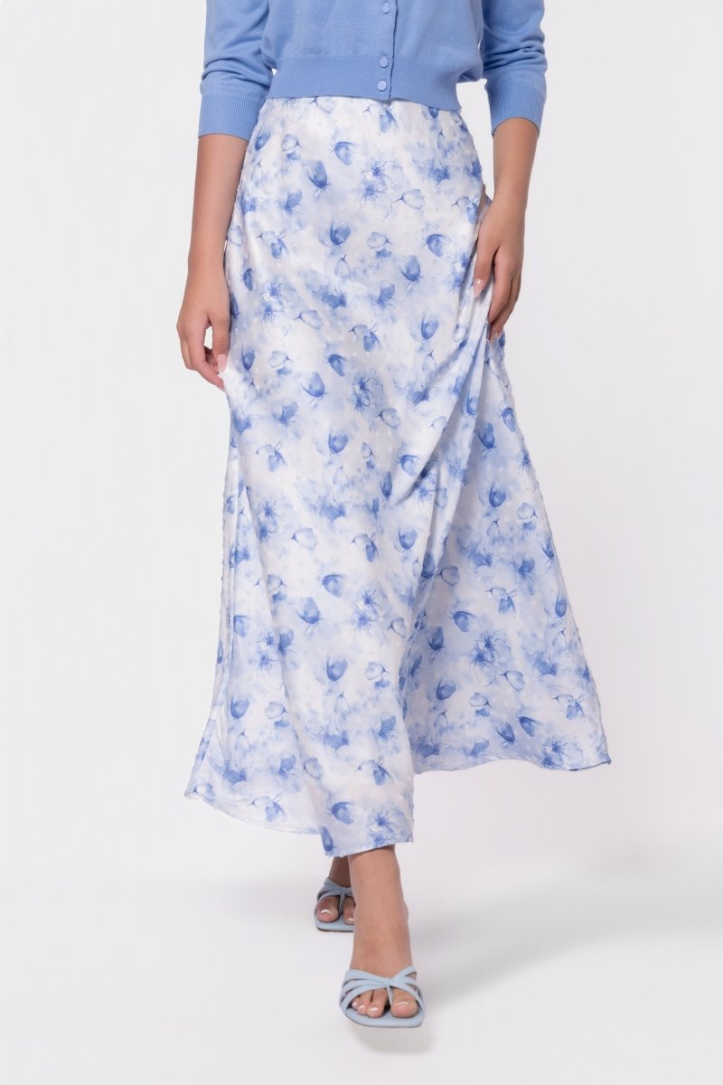 Lisa Skirt (White/Blue) - Skirt - Yakira Bella