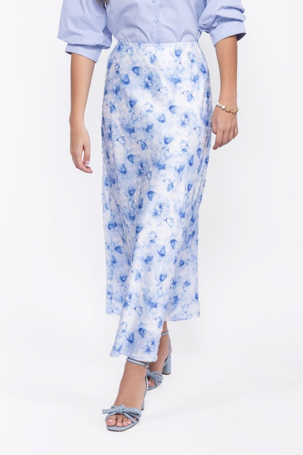 Lisa Skirt (White/Blue) - Skirt - Yakira Bella