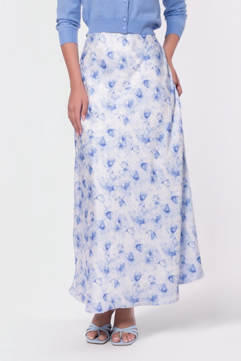 Lisa Skirt (White/Blue) - Skirt - Yakira Bella