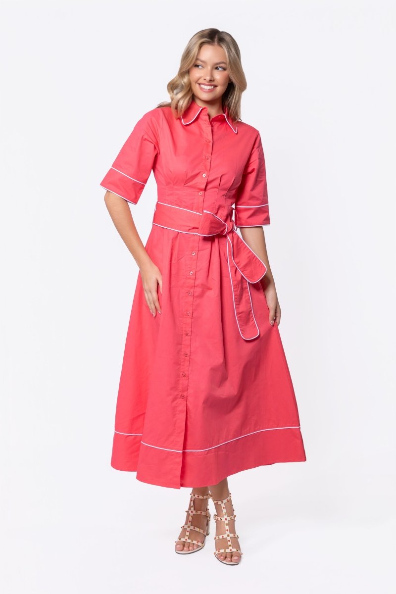 Logan Dress (Coral Pink) - Dress - Yakira Bella