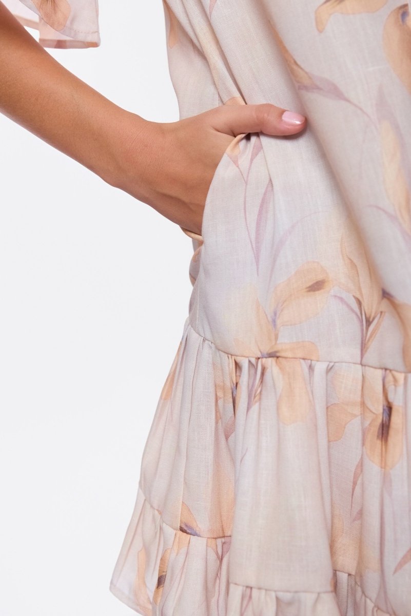 Lola Dress (Beige Pattern) - Dress - Yakira Bella