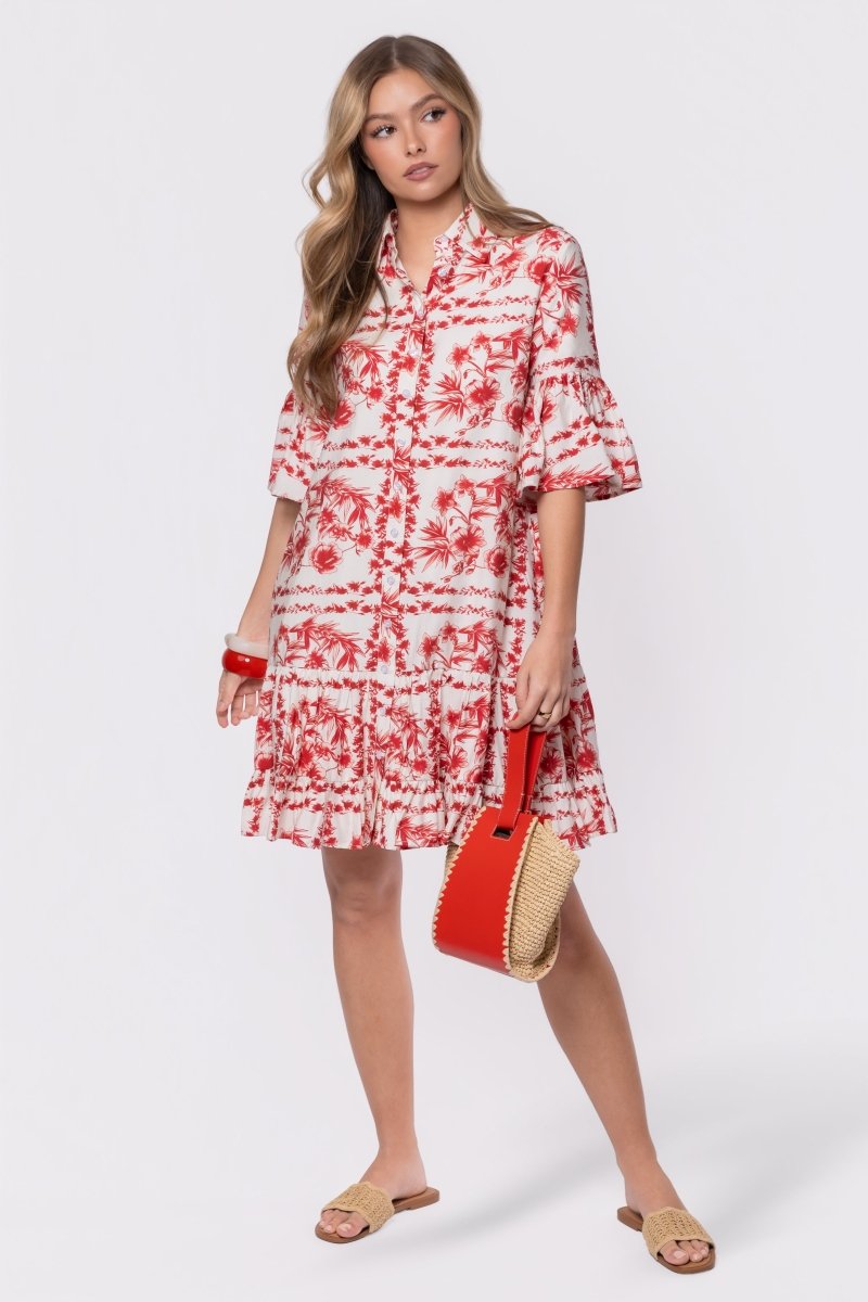 Lola Dress (White Red) – Yakira Bella