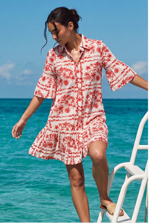 Lola Dress (White Red) - Dress - Yakira Bella