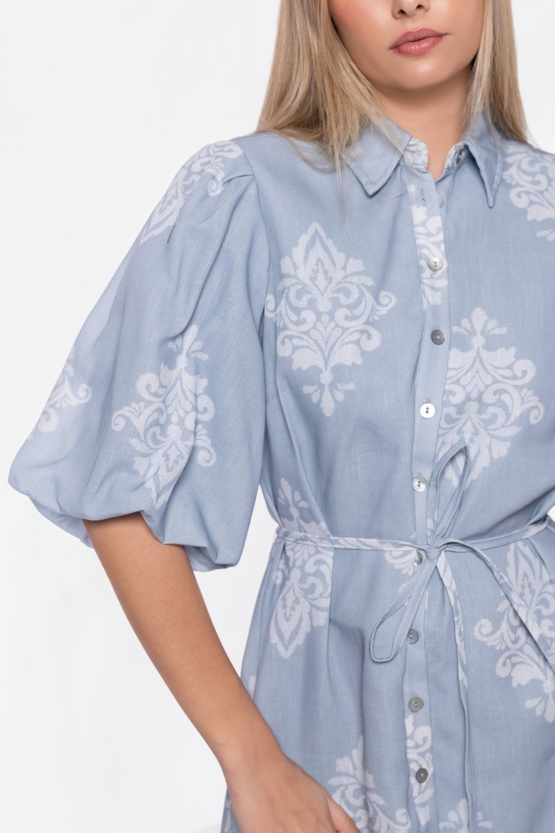 Lorelai Dress (Blue/White) - Dress - Yakira Bella