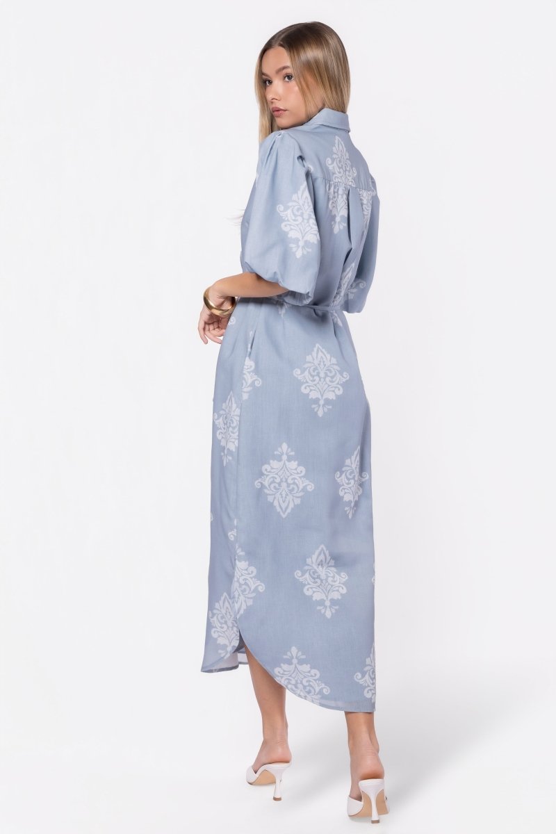 Lorelai Dress (Blue/White) - Dress - Yakira Bella
