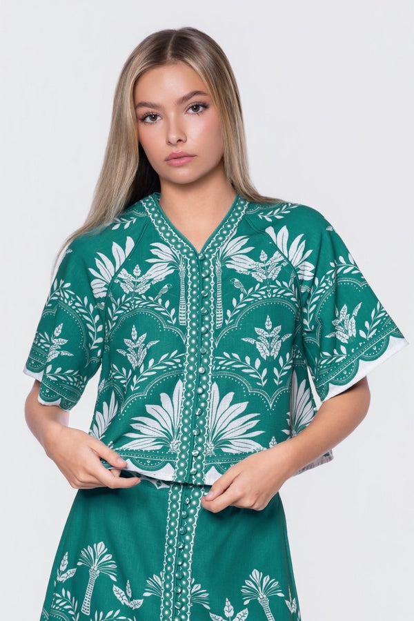 Lottie Top (Green White) - Top - Yakira Bella