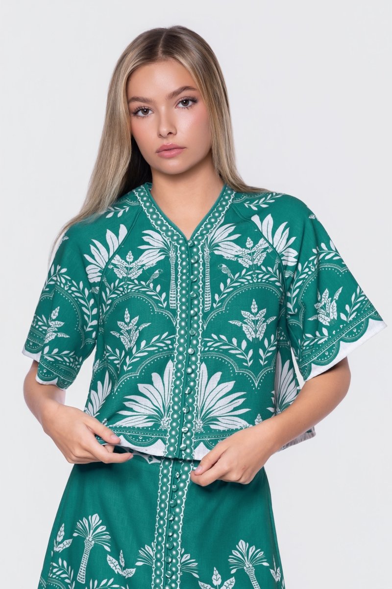 Lottie Top (Green White) - Top - Yakira Bella