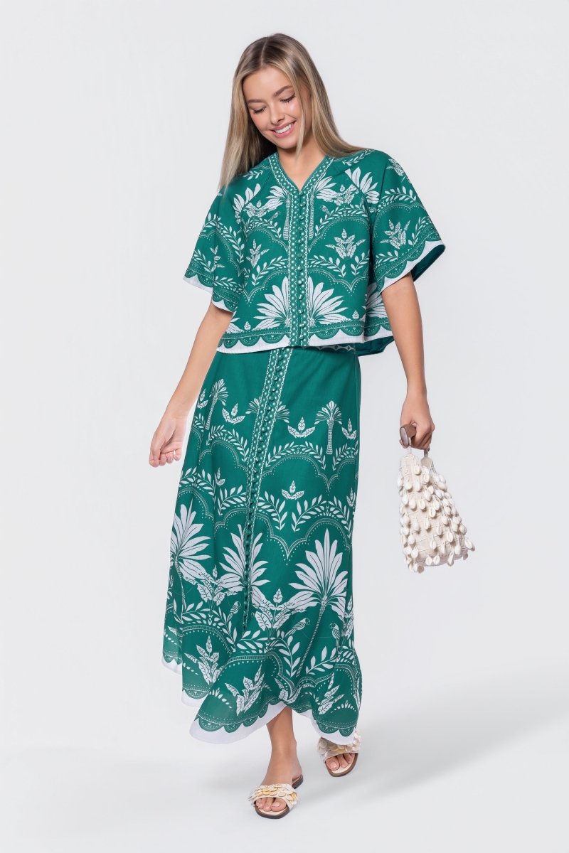 Lottie Top (Green White) - Top - Yakira Bella