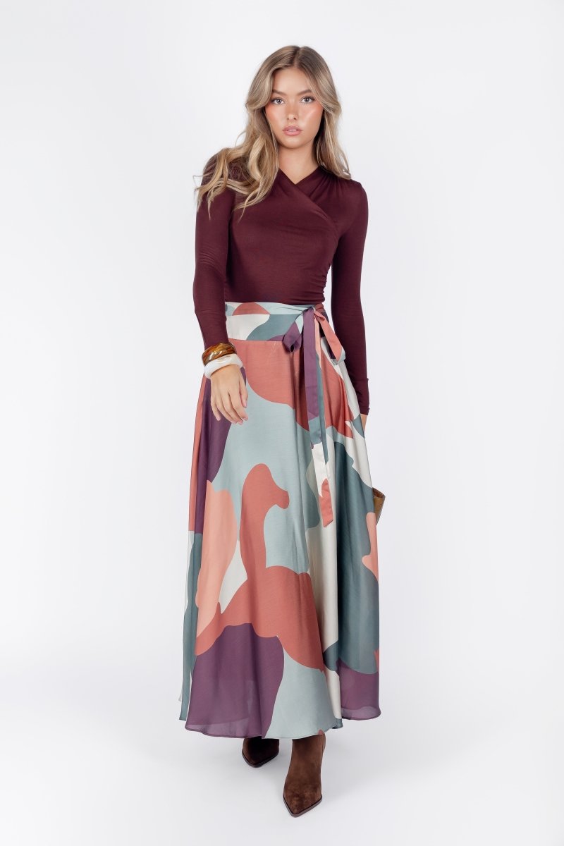Lucia Skirt (Brown Green) - Skirt - Yakira Bella