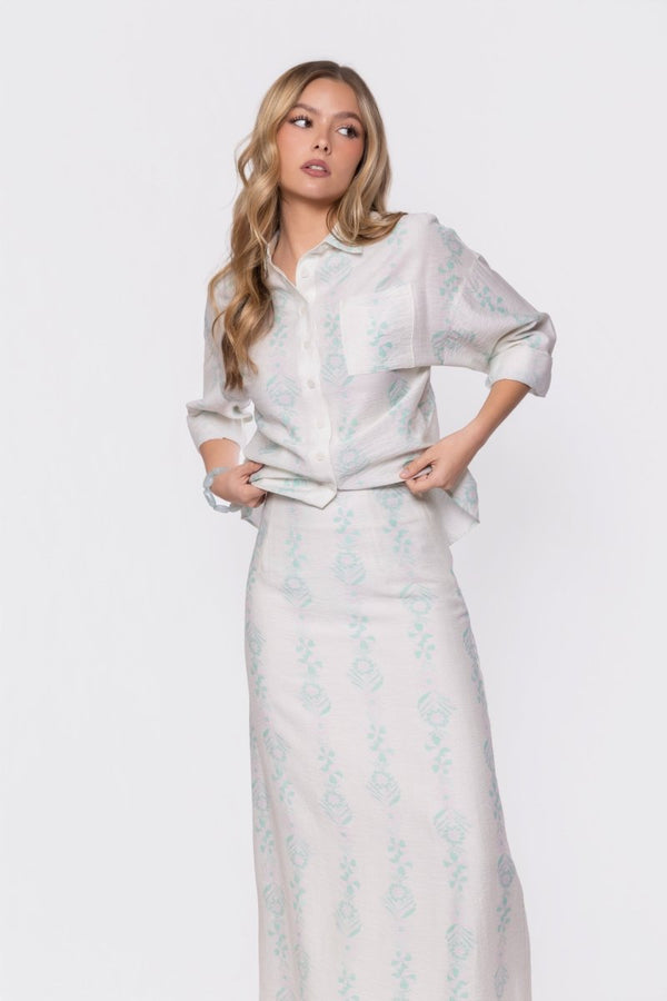 Lula Skirt (Green Pattern) - Skirt - Yakira Bella