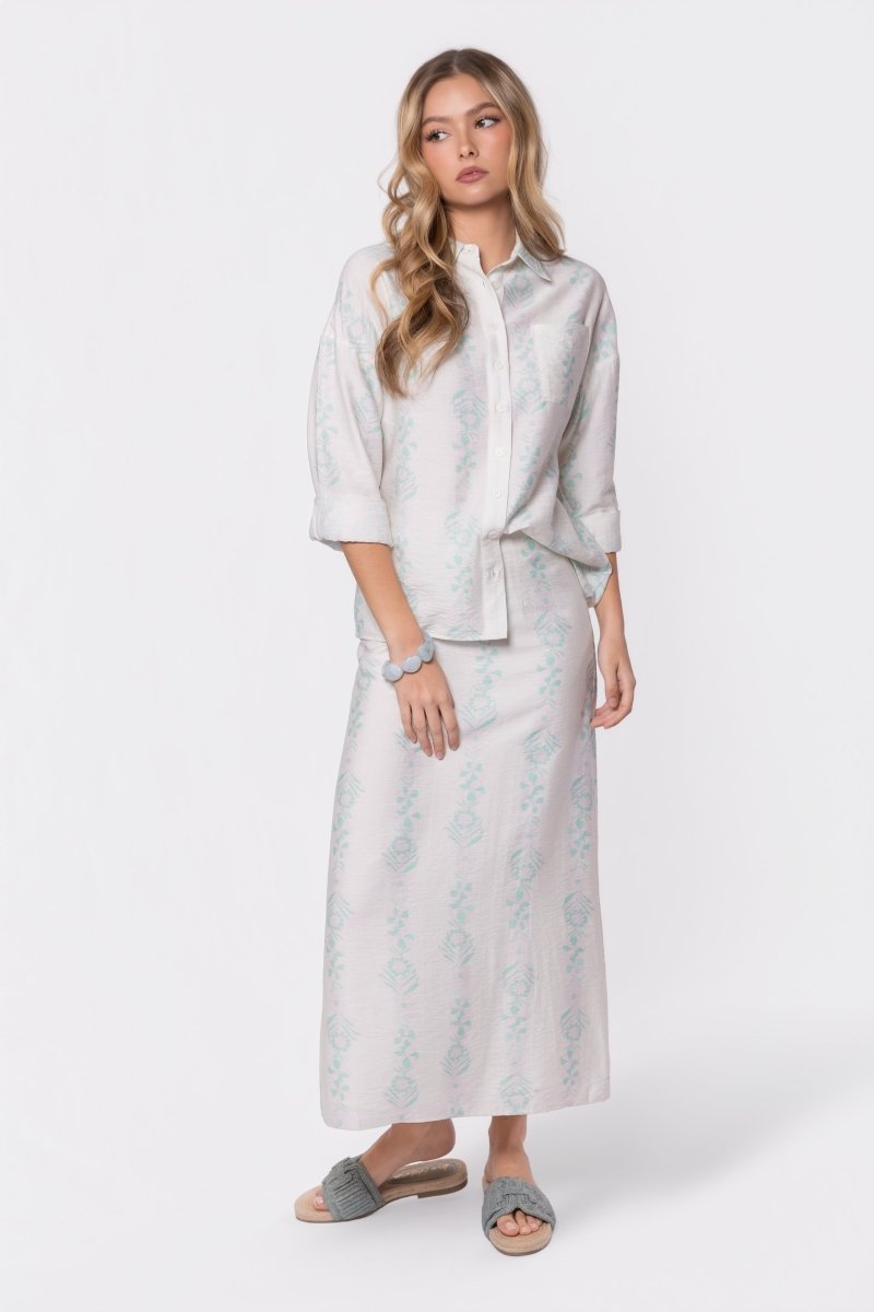 Lula Skirt (Green Pattern) - Skirt - Yakira Bella