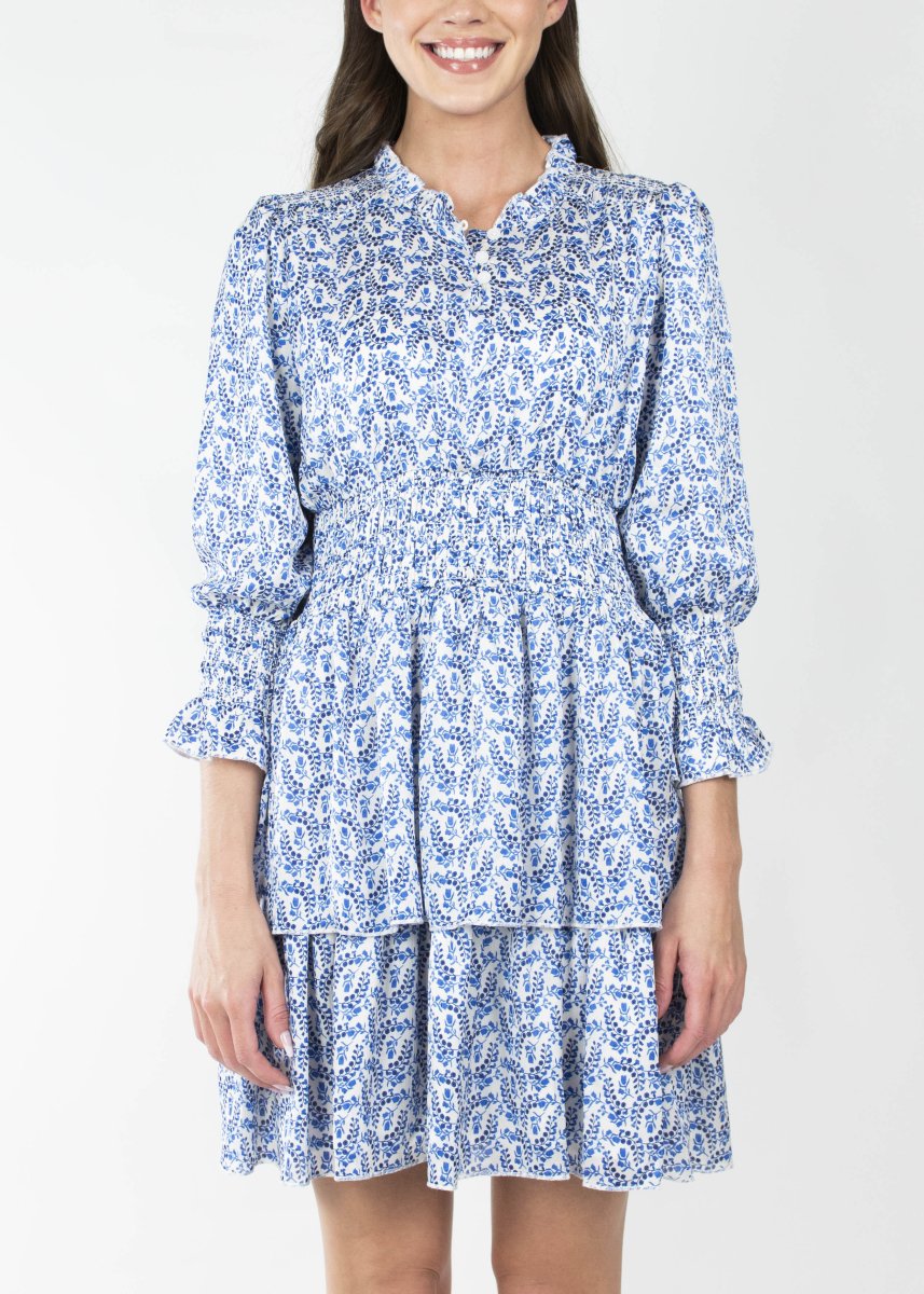 LUNA DRESS (BLUE/WHITE) 36" - Dress - Yakira Bella