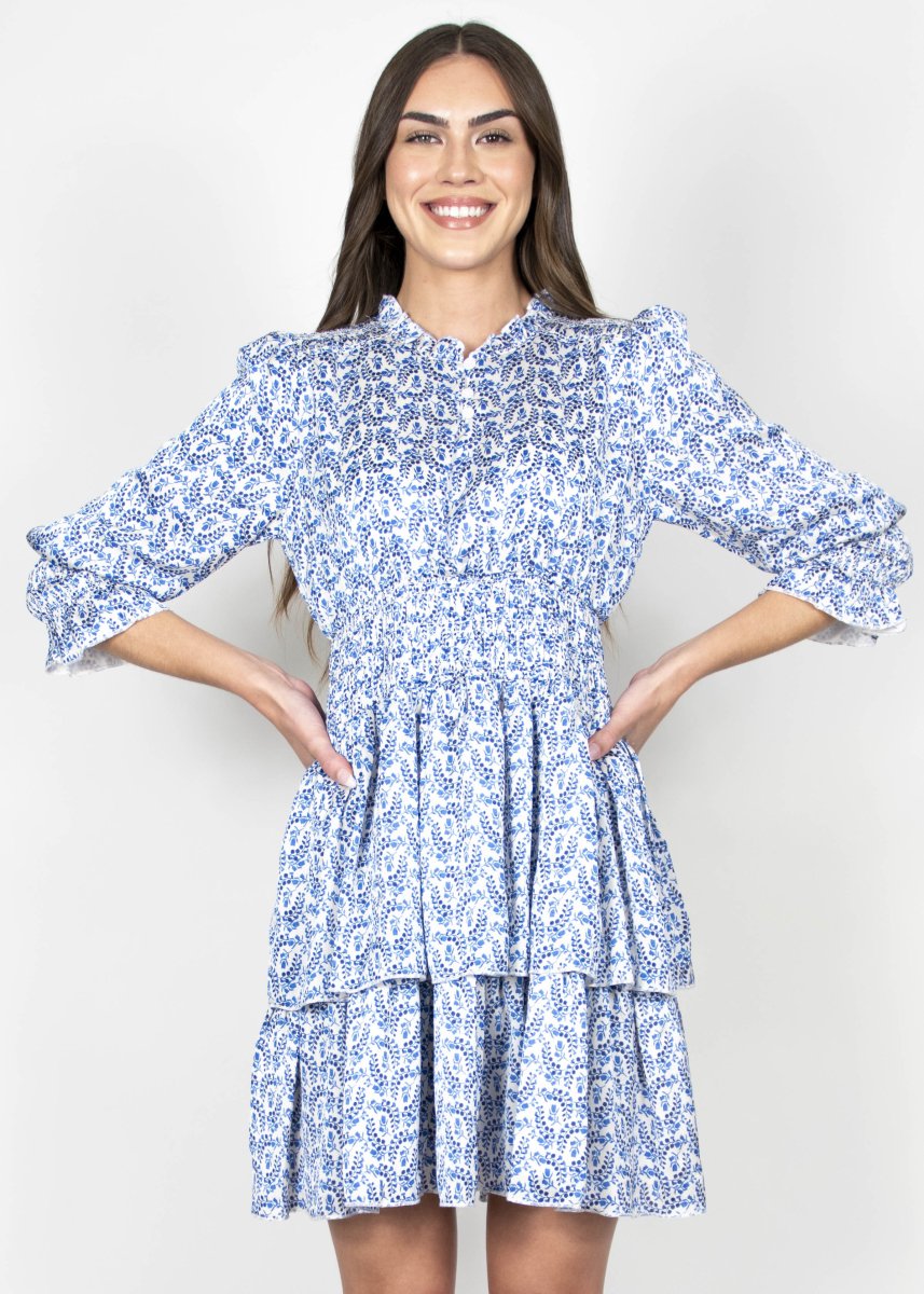LUNA DRESS (BLUE/WHITE) 36&quot; - Dress - Yakira Bella