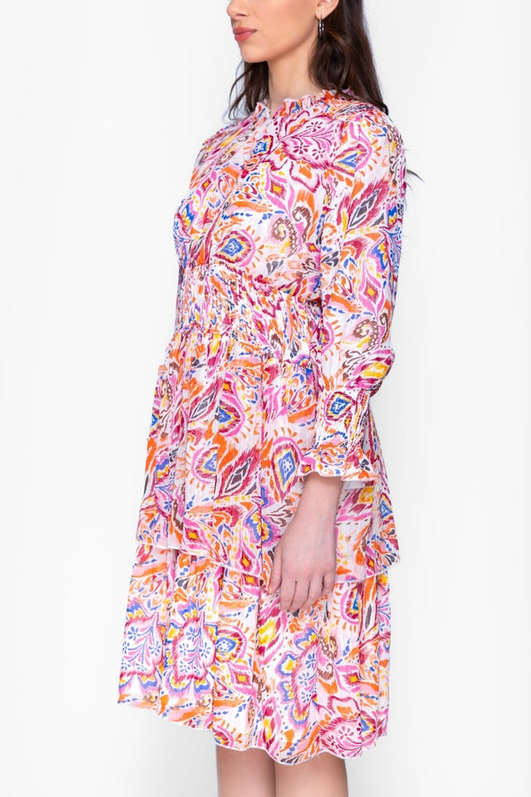 LUNA DRESS (WHITE/PURPLE) 36" - Dress - Yakira Bella