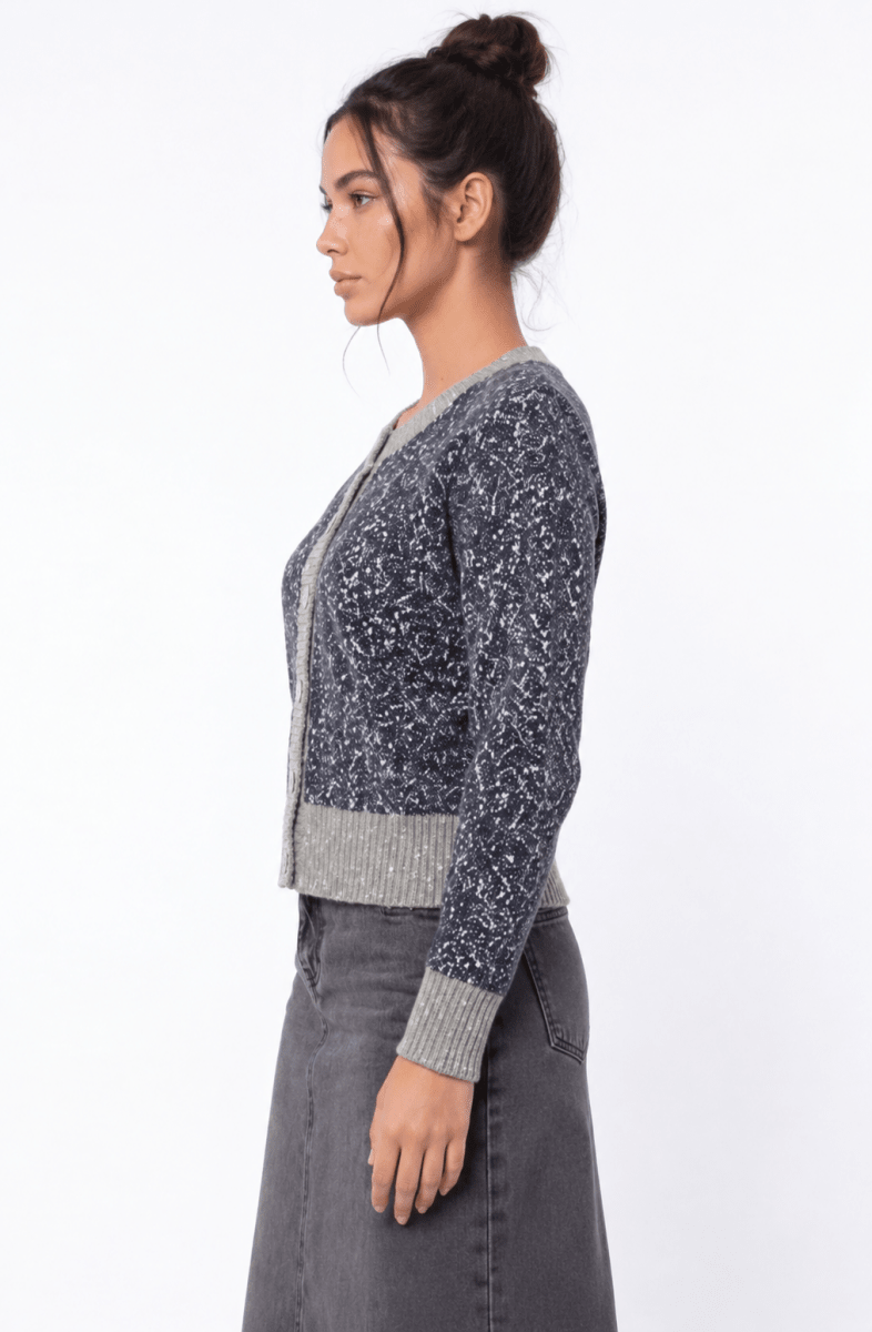 Mabel Cardigan (Grey Navy) - Top - Yakira Bella