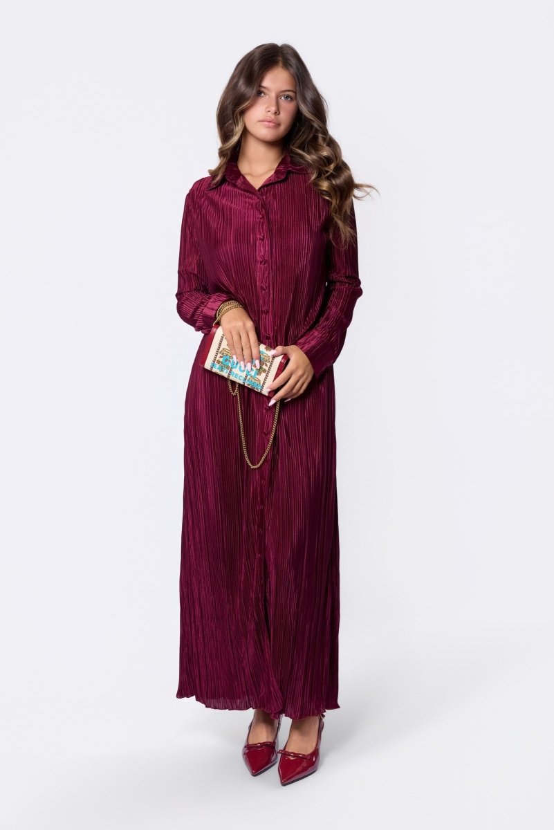 Maggie Dress (Burgundy) - Dress - Yakira Bella
