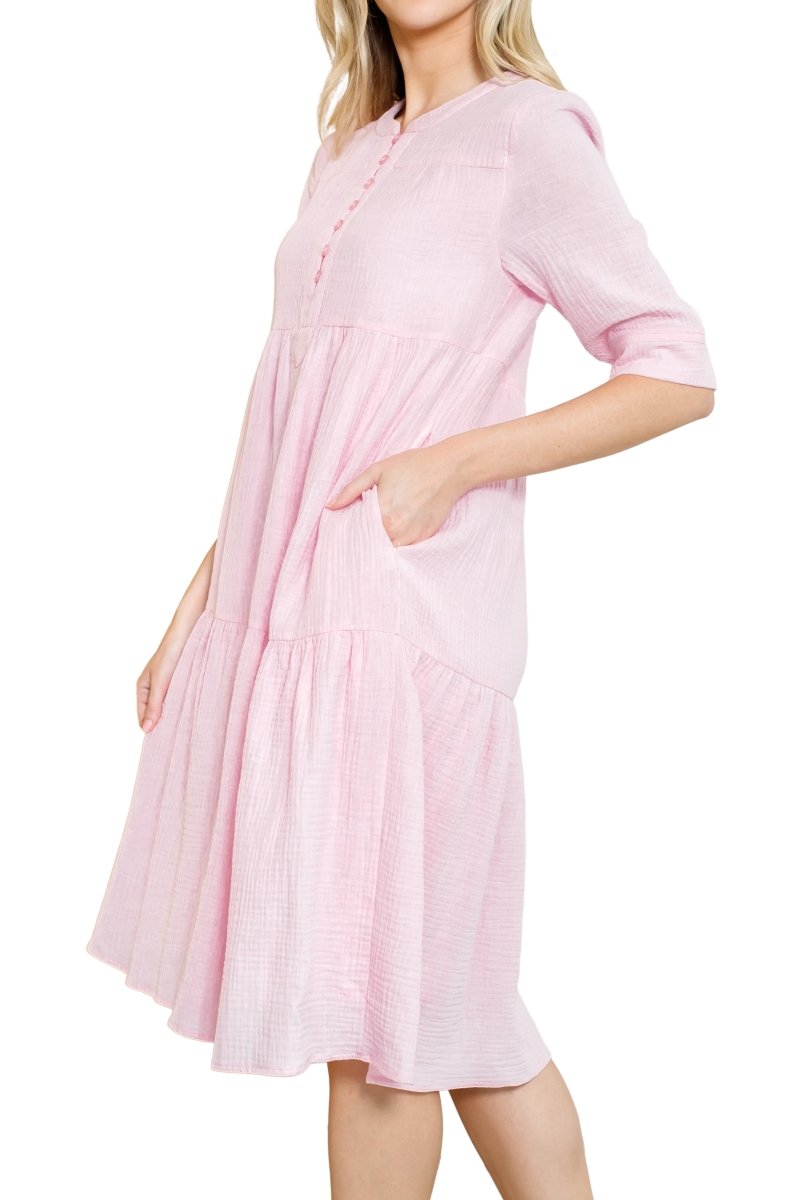 MALI DRESS 40" (Pink) - Dress - Yakira Bella