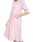 MALI DRESS 40" (Pink) - Dress - Yakira Bella