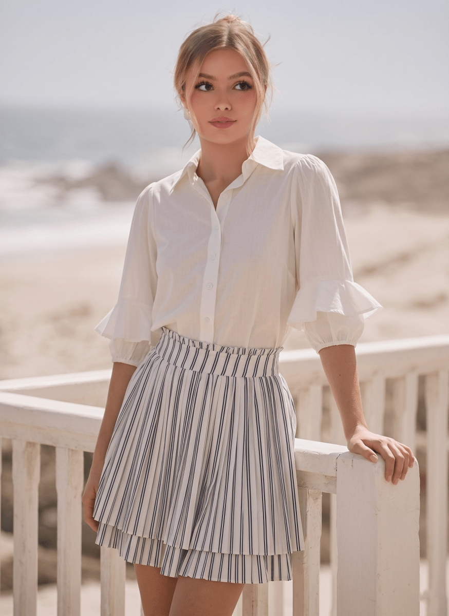 Maria Skirt (White/Black) - Skirt - Yakira Bella