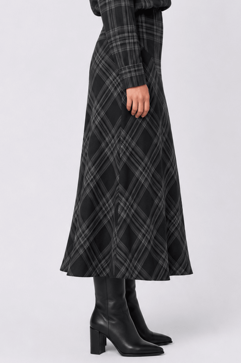 Marianne Skirt (Black Plaid) - Skirt - Yakira Bella