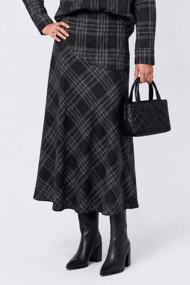 Marianne Skirt (Black Plaid) - Skirt - Yakira Bella