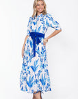 Marie Dress (White/Blue) - Dress - Yakira Bella