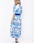 Marie Dress (White/Blue) - Dress - Yakira Bella