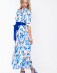 Marie Dress (White/Blue) - Dress - Yakira Bella