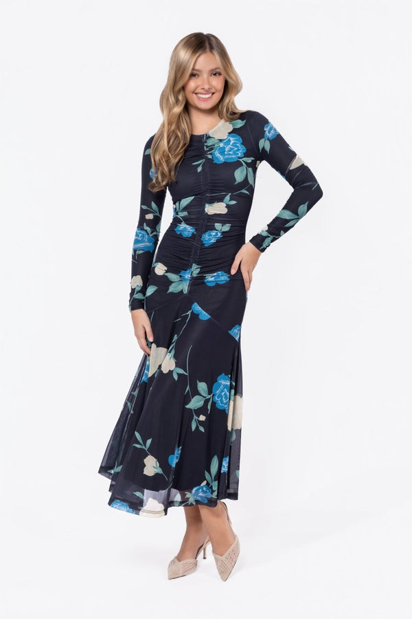 Mariella Dress (Black Flower) - Dress - Yakira Bella