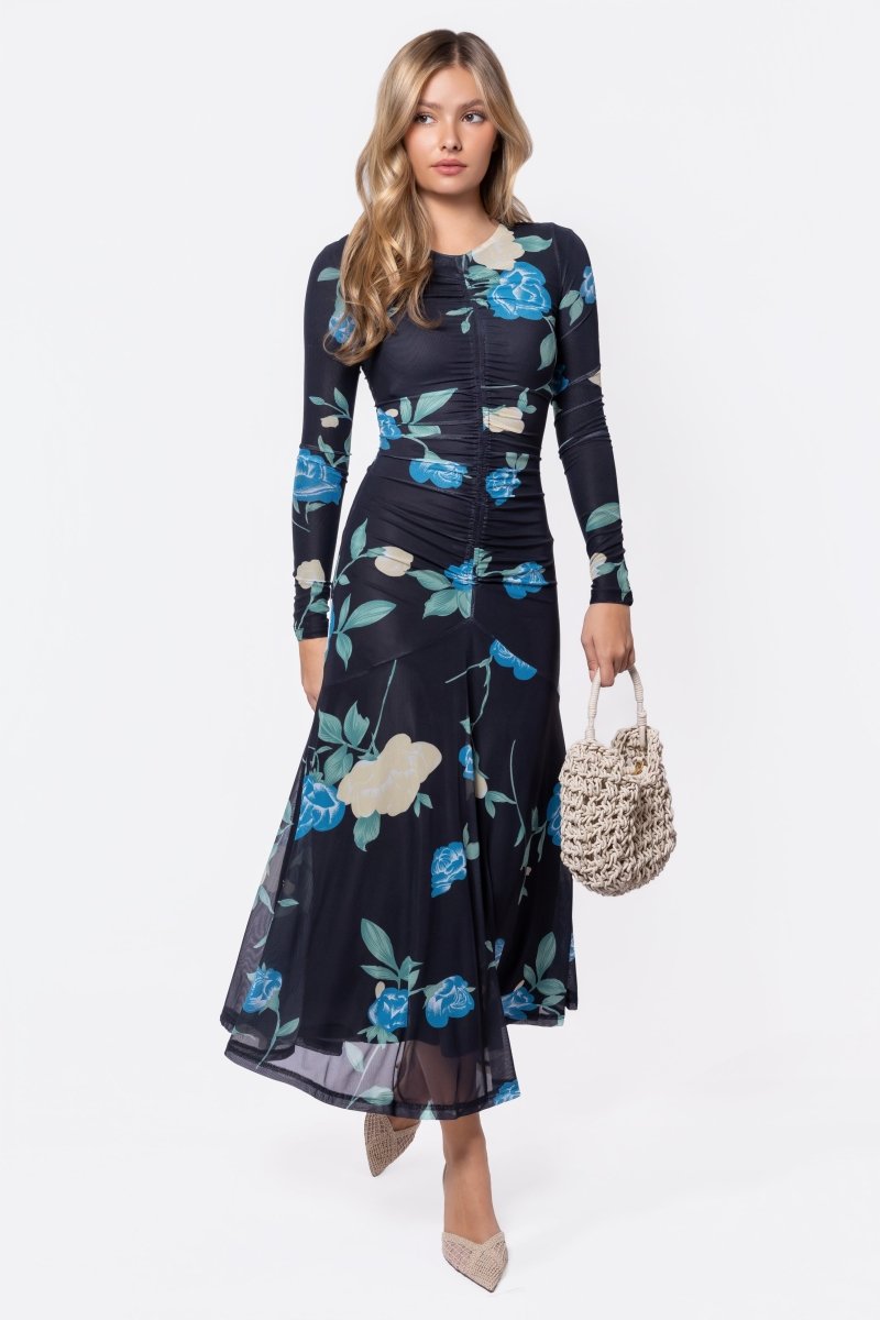 Mariella Dress (Black Flower) - Dress - Yakira Bella