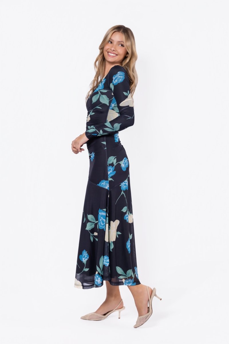 Mariella Dress (Black Flower) - Dress - Yakira Bella