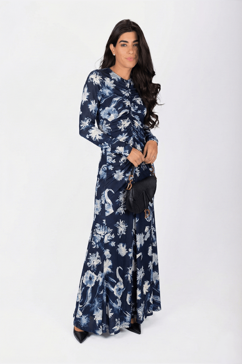 Mariella Dress (Blue Flower) - Dress - Yakira Bella