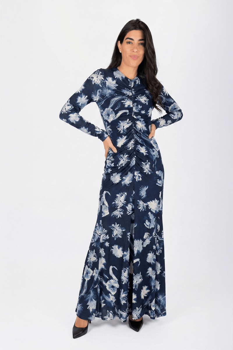 Mariella Dress (Blue Flower) - Dress - Yakira Bella