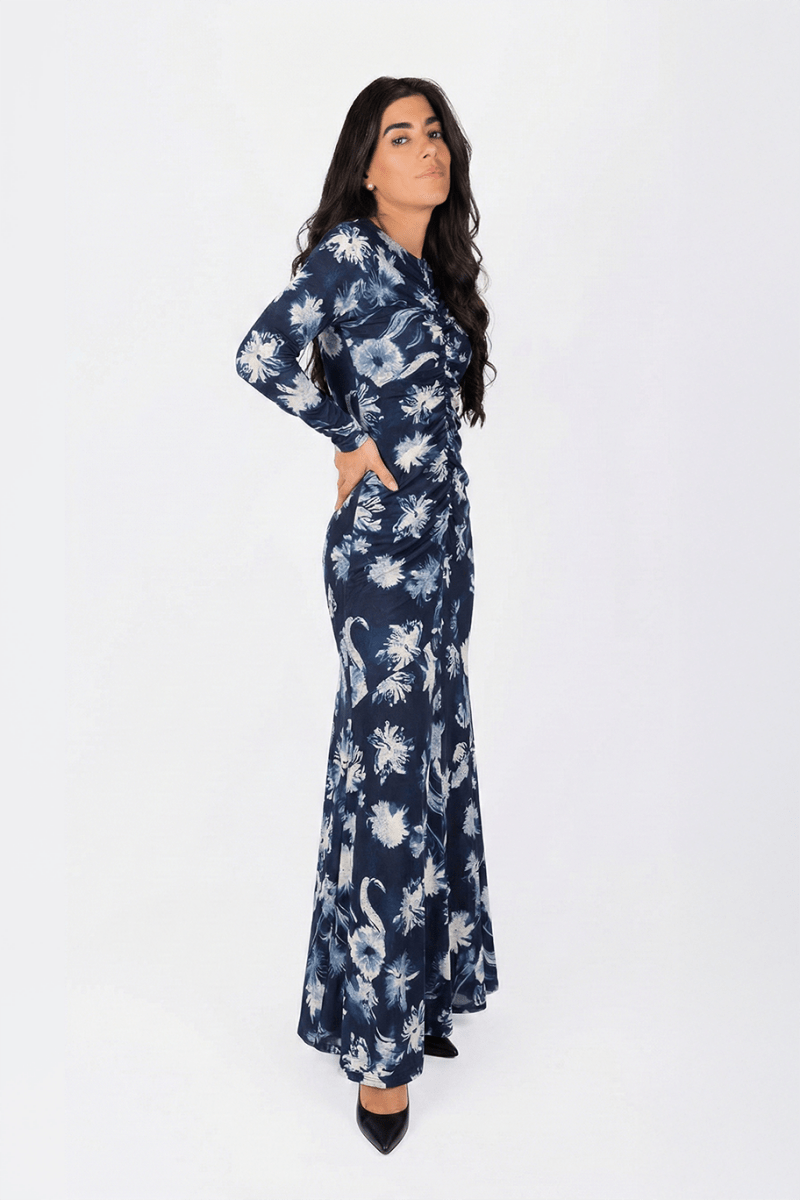 Mariella Dress (Blue Flower) - Dress - Yakira Bella