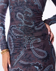 Mariella Dress (Brown Blue) - Dress - Yakira Bella