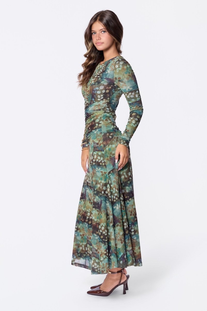 Mariella Dress (Brown Green) - Dress - Yakira Bella
